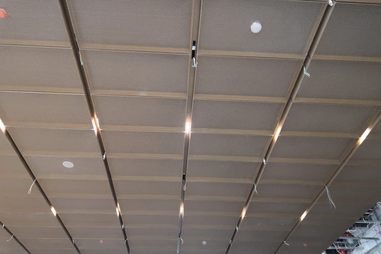 Architectural metal mesh installed application used as company documentation