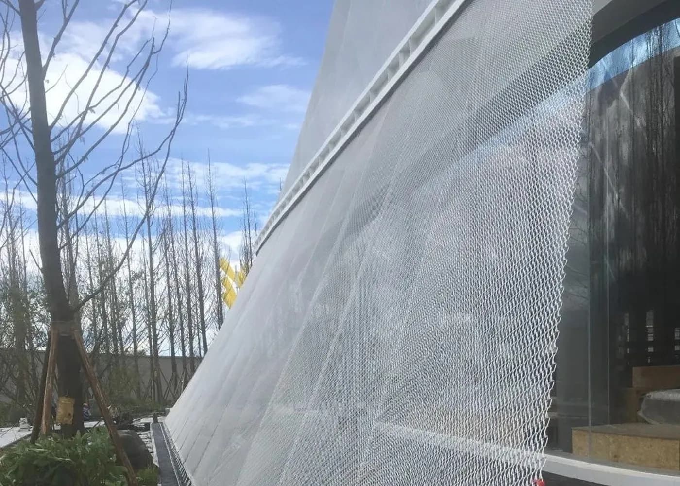 Sales office architectural metal mesh application context