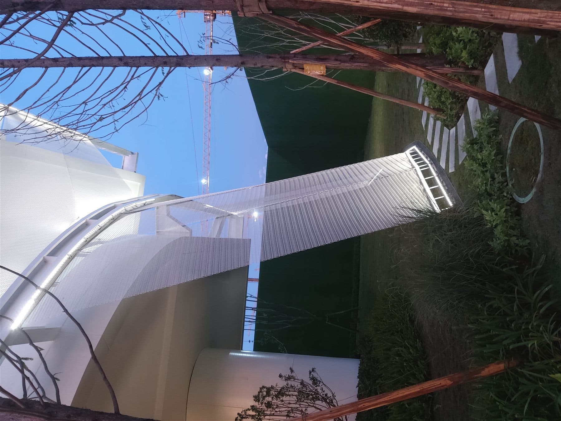 Flexible rod facade mesh detail used to review rod direction and opening orientation